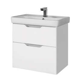 Тумба Dreja Q, 60 см, 2 ящика, белый глянец и раковина Q 60 см, 99.0001 + 191638 - фото, отзывы, цена